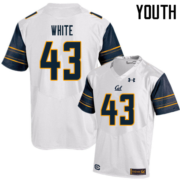 Youth #43 Deon White Cal Bears UA College Football Jerseys Sale-White - Click Image to Close
